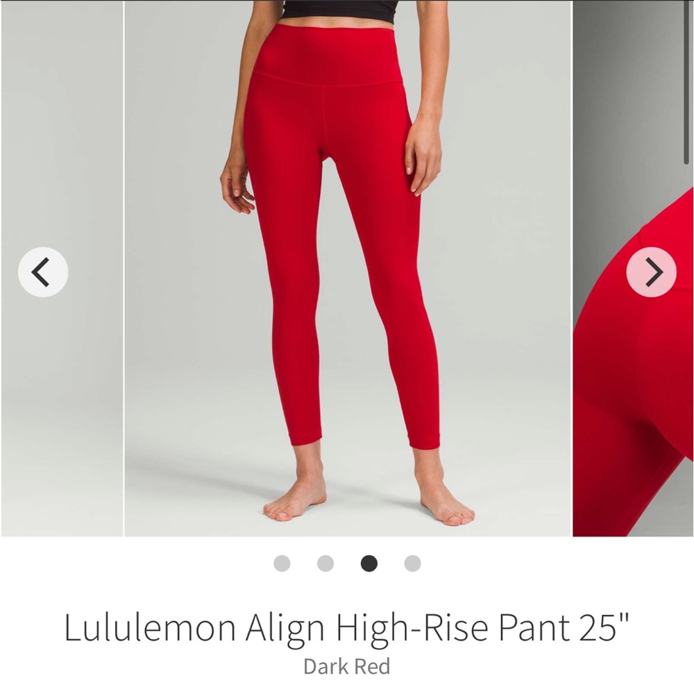 Lululemon align 25” dark red size 4
